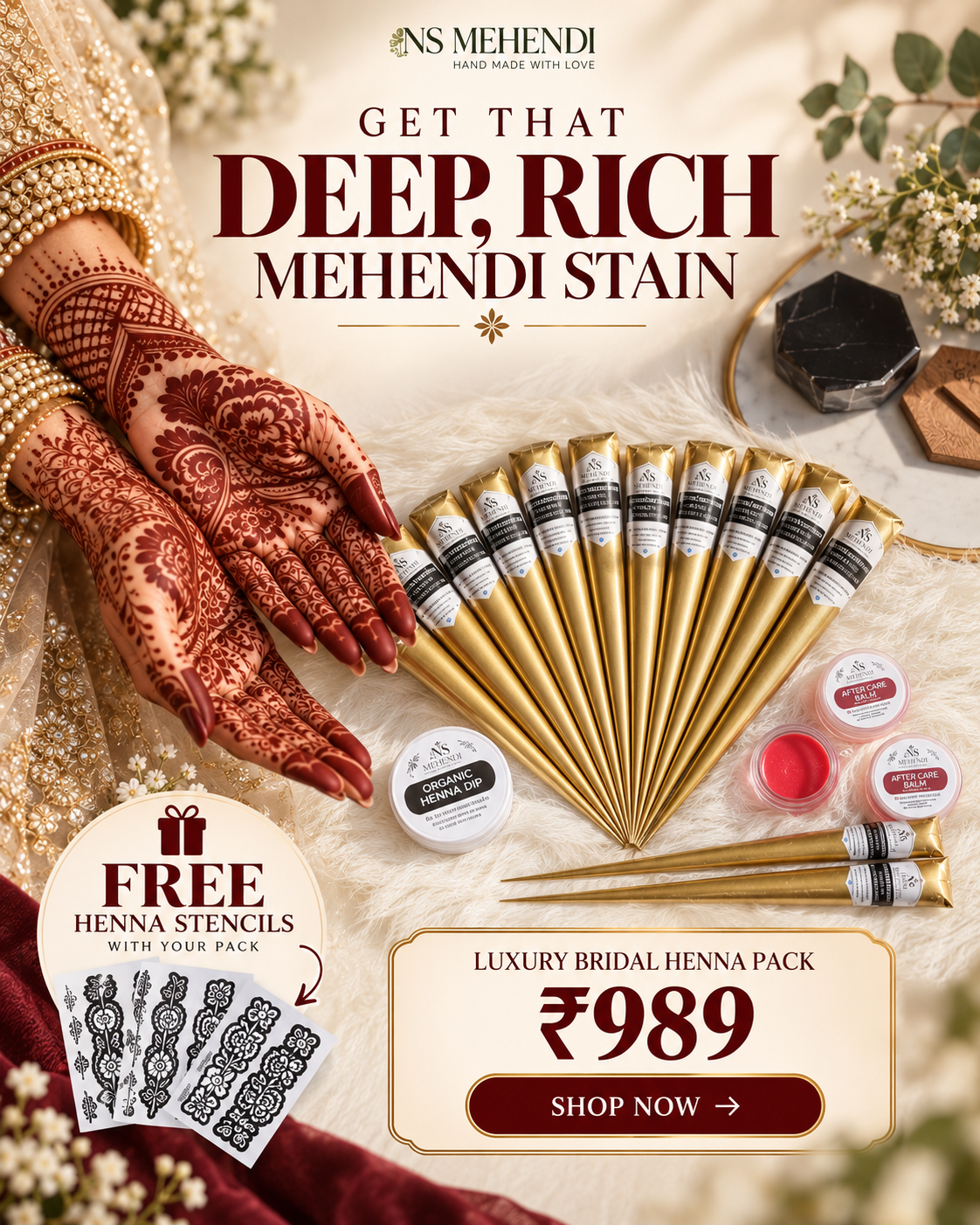 NS Mehendi creative: Make the offer concrete.